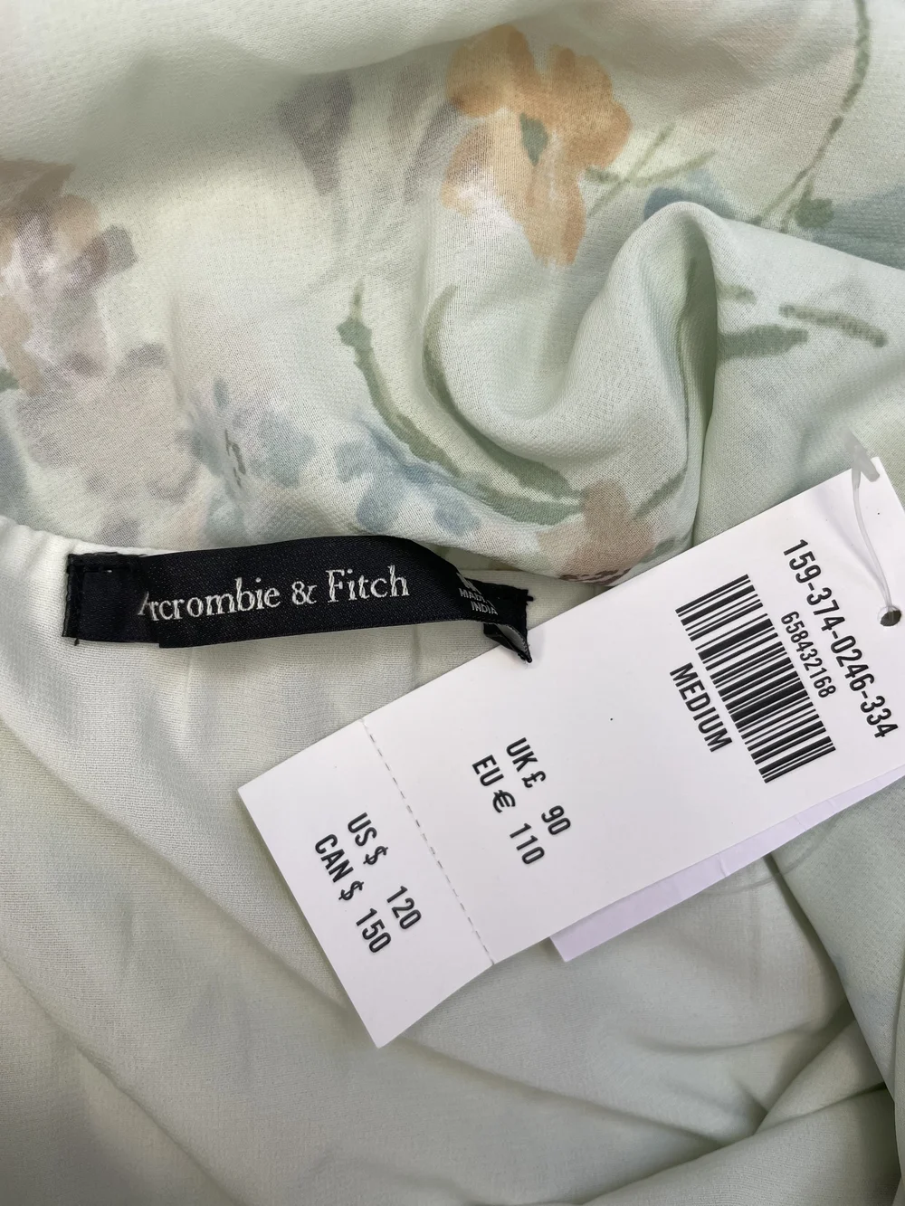 Abercombrie & Fixh NWT Sleeveless Floral Cowl Back Maxi Dress - Mint Size M